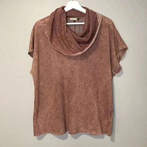 Chalet  Cowel Neck Short Sleeve Sweater